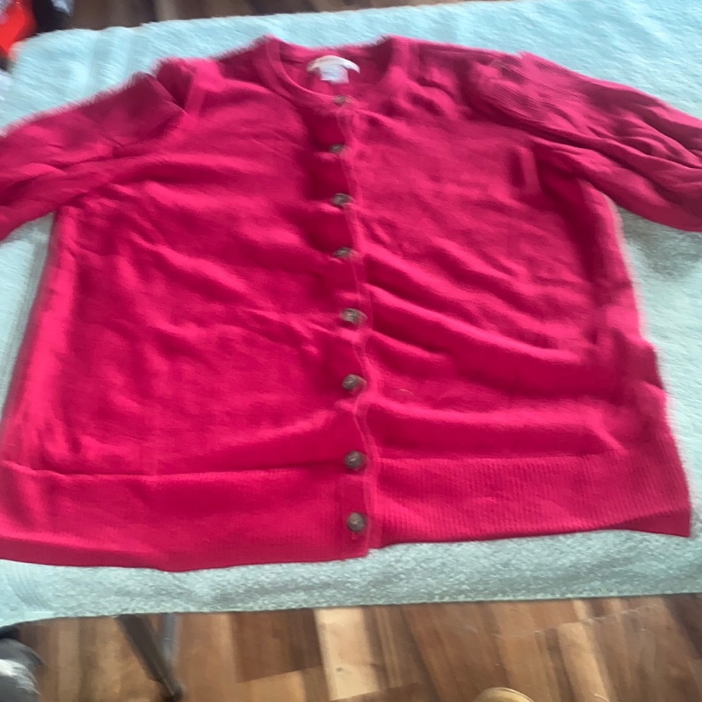 Beautiful red button up sweater